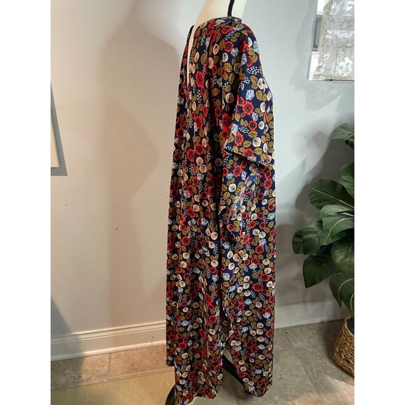 Paula Blouse Floral Caftan Dress With Pockets - Multicolor Print - Picture 7 of 12